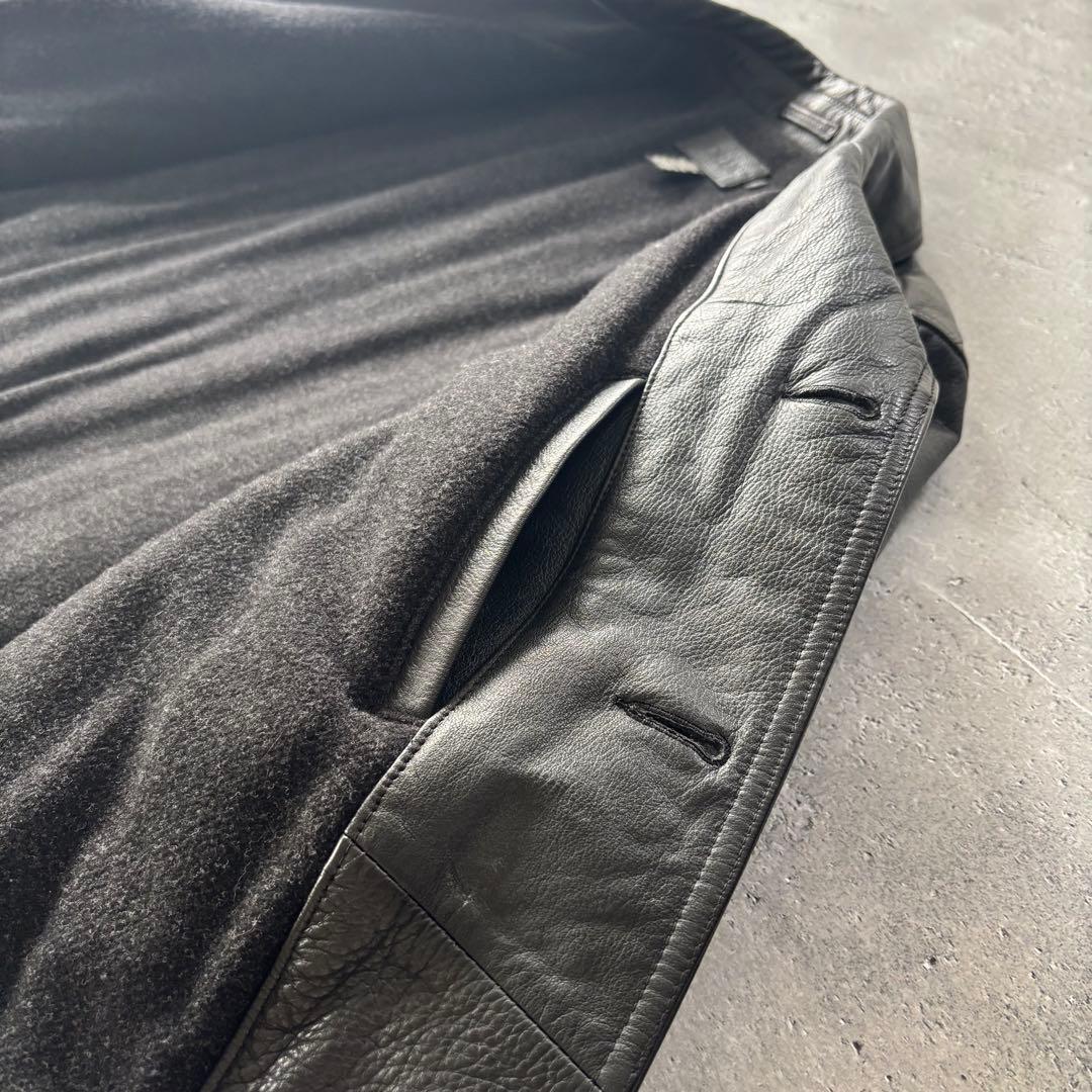 美品｜90s J.Crew レザーカーコート 本革 ブラック