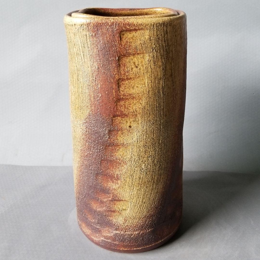 信楽焼 傘立て 灰釉クシ目 高さ４４cm