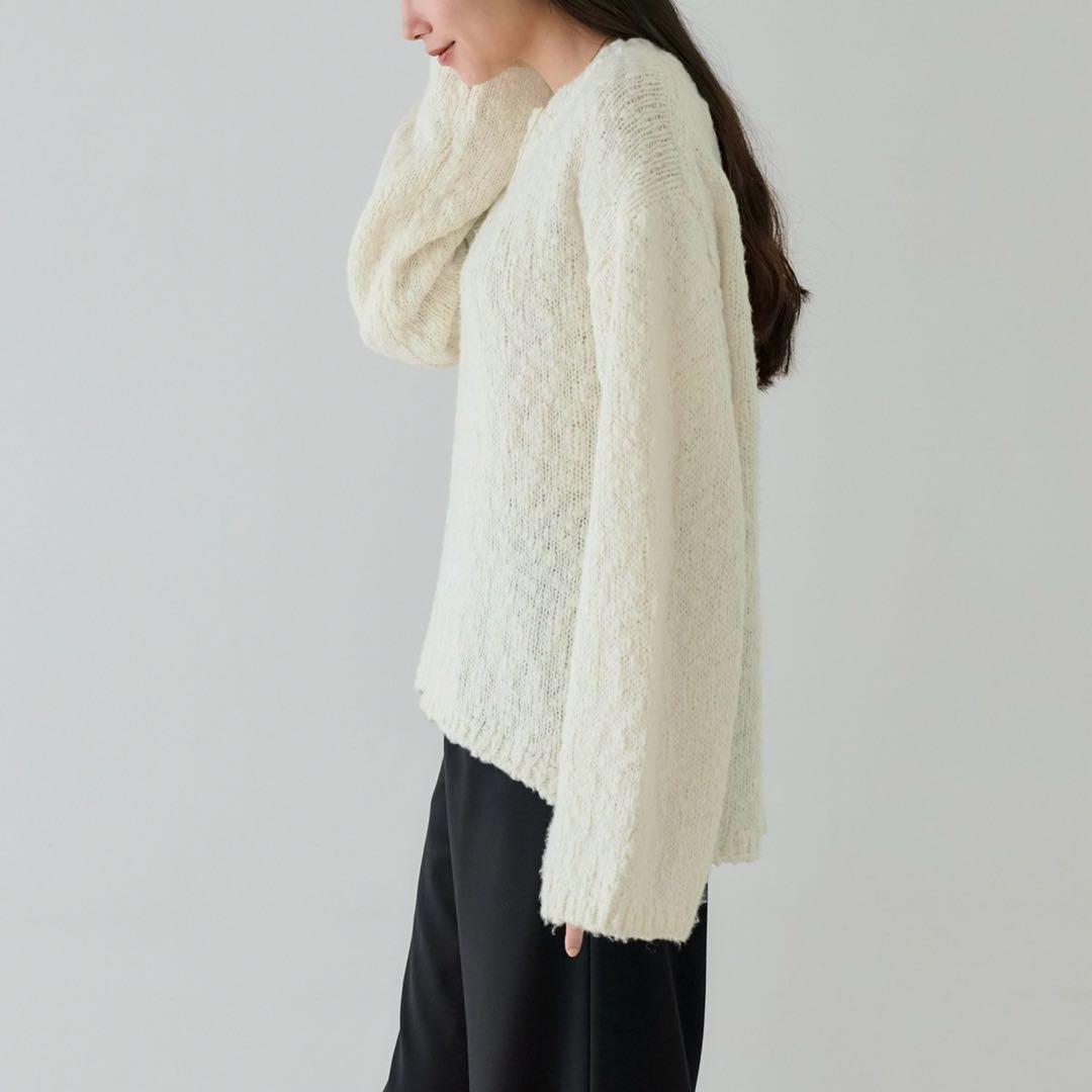 美品　crewre クルーレ ロービングスラブルーズニット ecru
