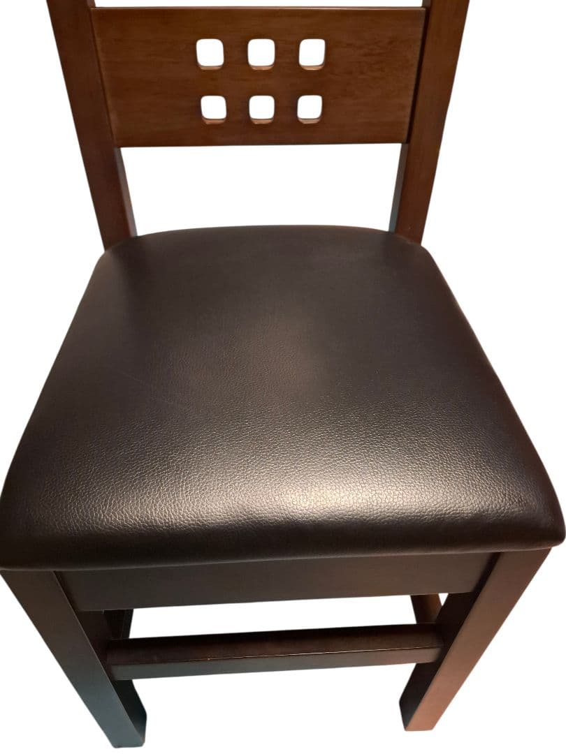【和モダン】ダイニングチェア 2脚セット ダークブラウン PVCレザー スリム