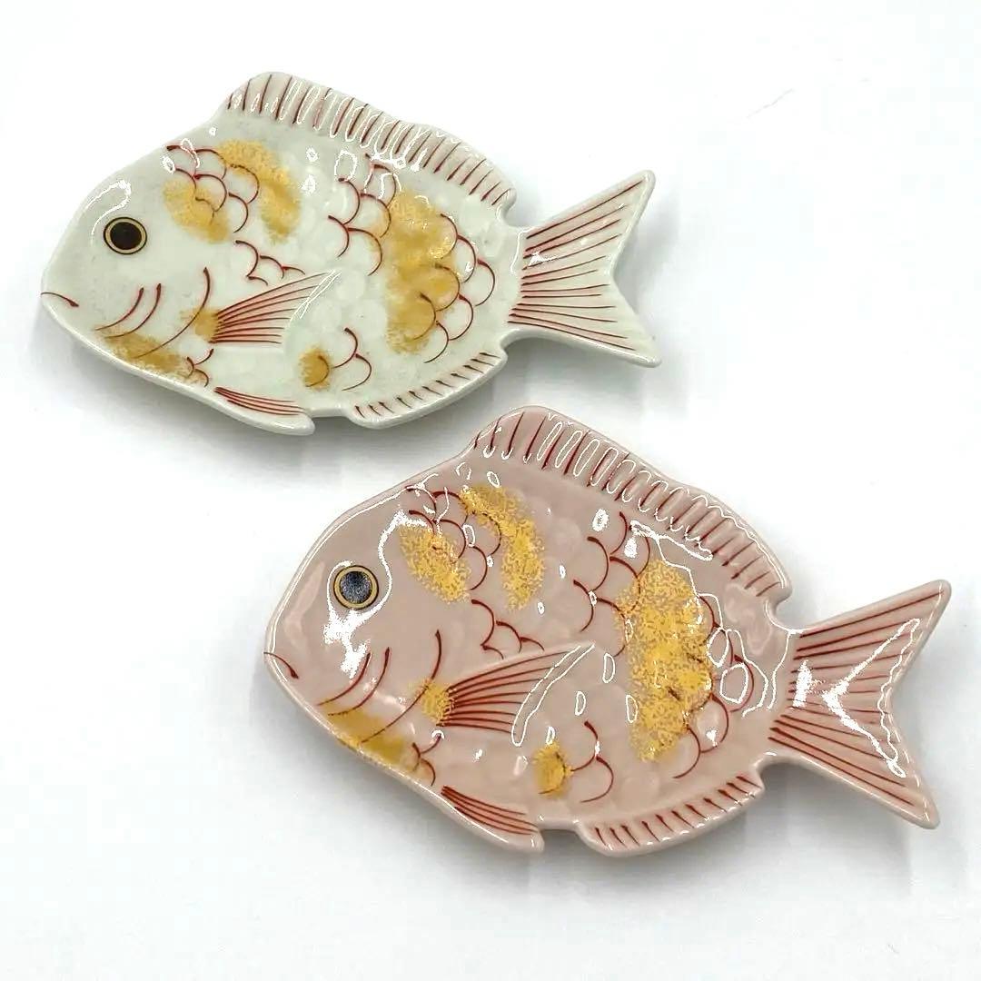 コジ様ご依頼品　紅白鯛銘々皿2セット&鶴銘々皿4枚