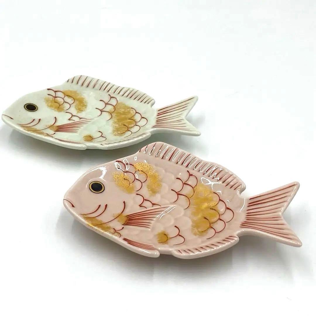 コジ様ご依頼品　紅白鯛銘々皿2セット&鶴銘々皿4枚