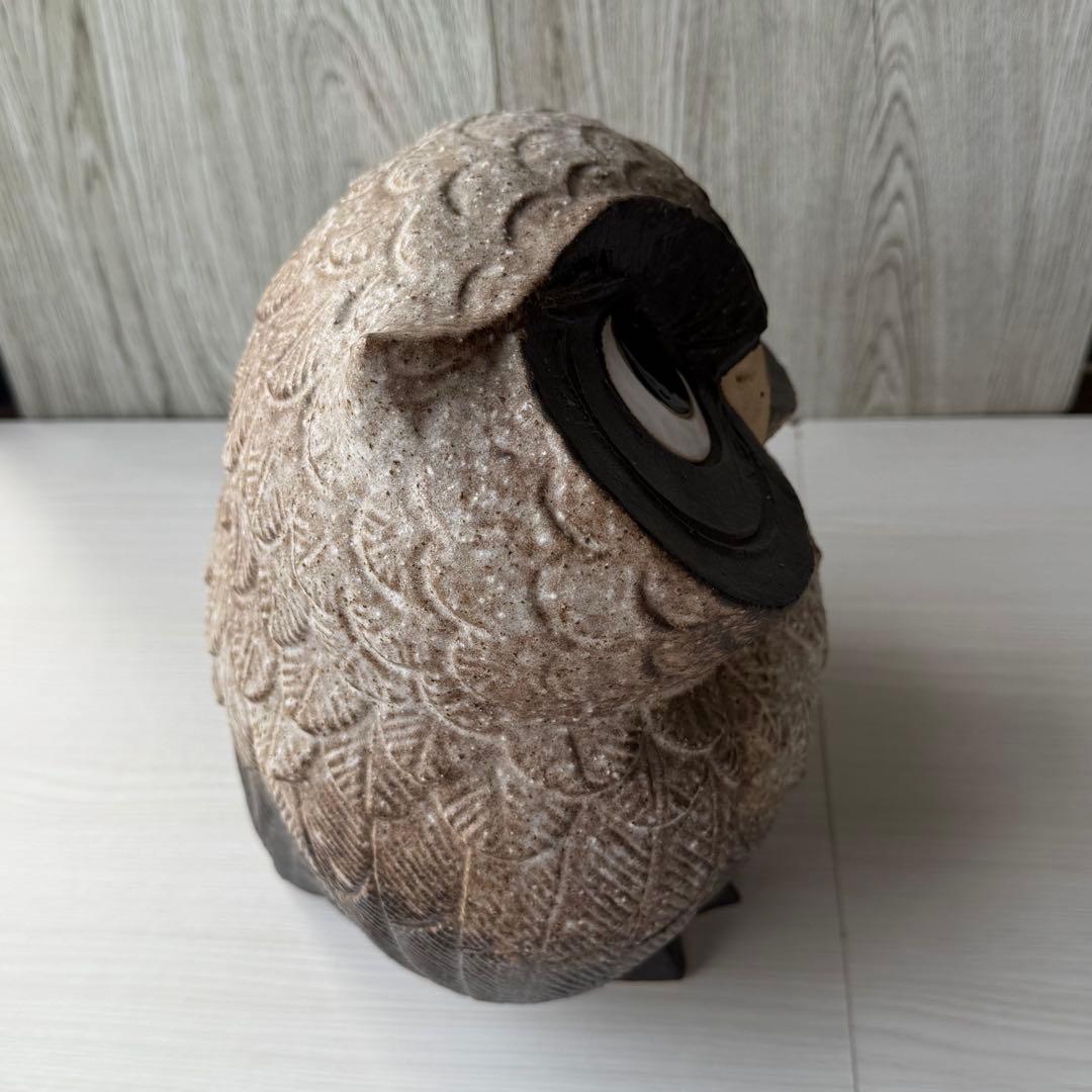 フクロウ 置物 オブジェ 信楽焼 国産品 日本製 陶器製 家具 高品質 縁起物