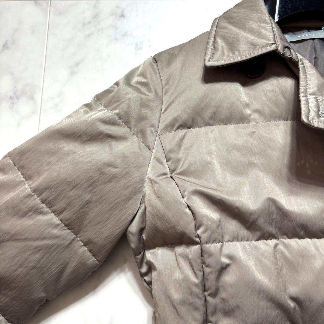 【23AW】セオリーリュクス ダブルブレスト ロングダウンコート グレージュ M