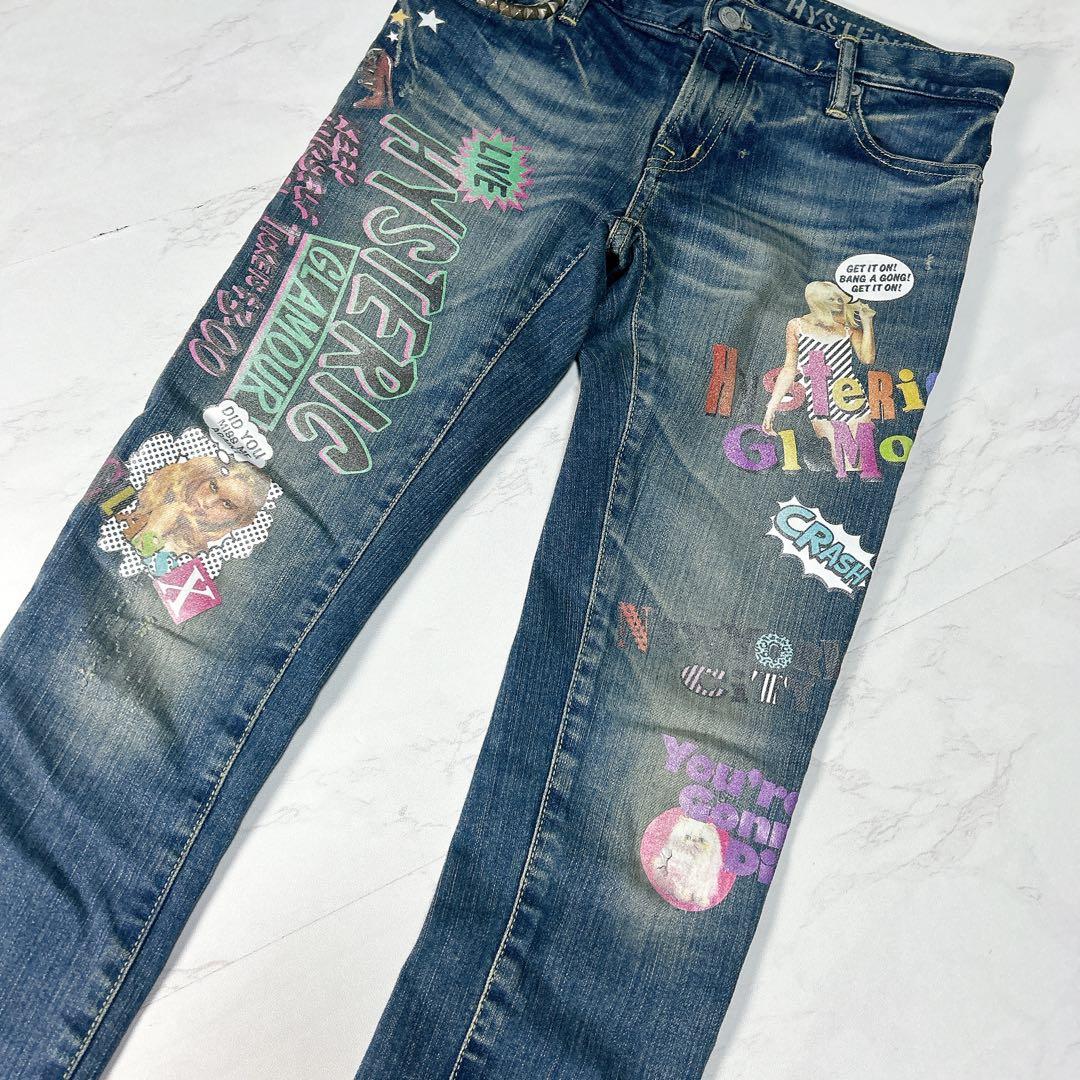 美品✨HYSTERIC GLAMOUR グラフィックデニム スタッズ　xs