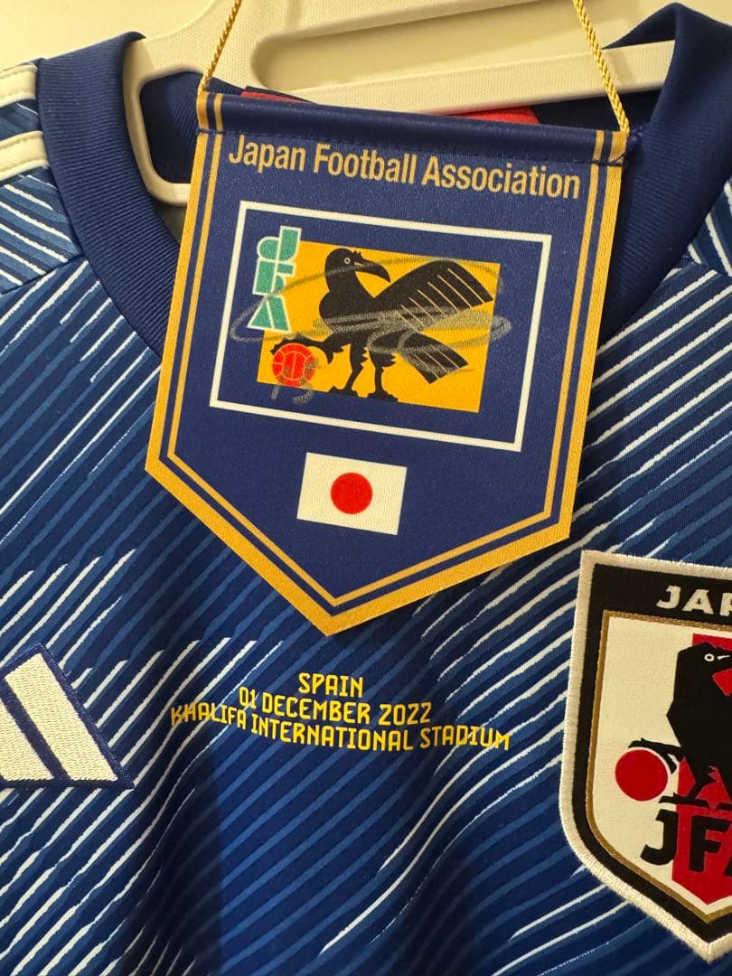 日本代表遠藤航ユニフォーム2022W杯スペイン戦刻印あり、フラッグ付き➕5000