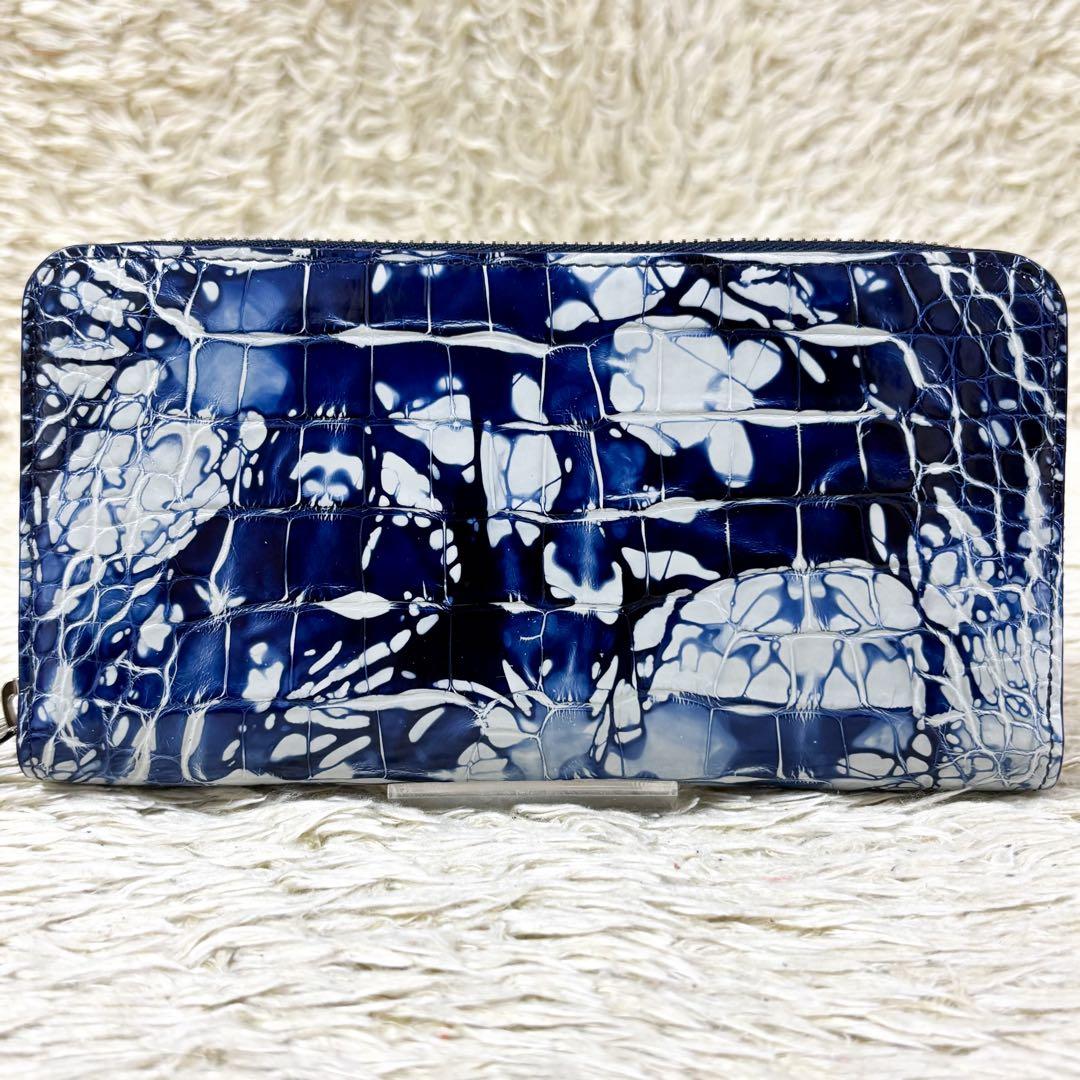 超希少【未使用】ルイヴィトン ジッピーウォレット クロコダイル ブルー ホワイト