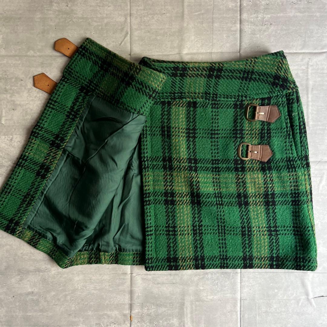 I.S　イッセイミヤケスポーツ　80s　チェック　ウールラップスカート　幻の一品