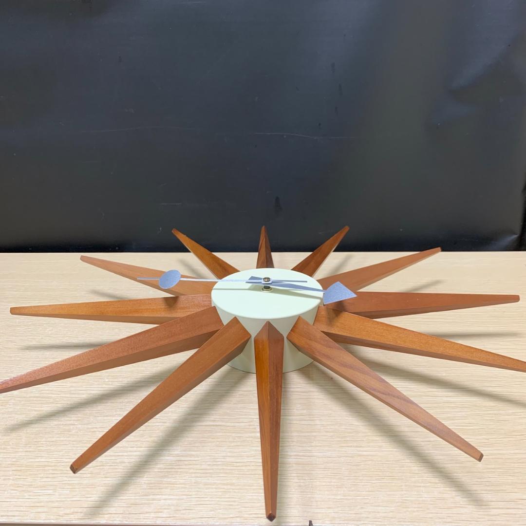 ★ジョージネルソン サンバーストクロック　ウォールナット　ブラウン