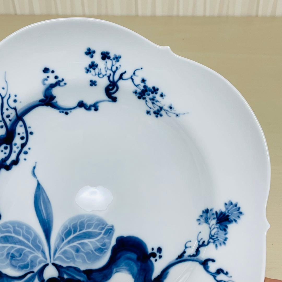 未使用 Meissen マイセン ブルーオーキッド スーププレート 深皿