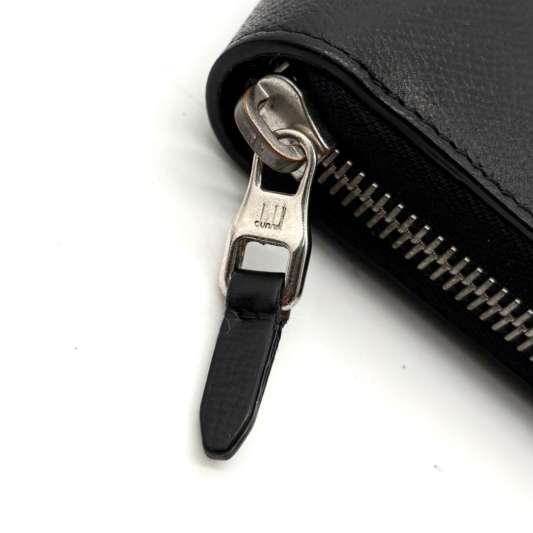 【美品】ダンヒル 長財布 オーガナイザー ラウンドジップ レザー ブラック