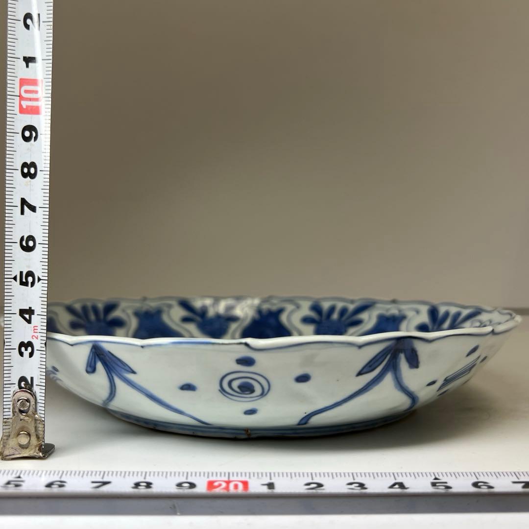 専用　中国明時代 上手古染付 芙蓉手 中皿 木箱付 東キ8-0212⑧ トコカト