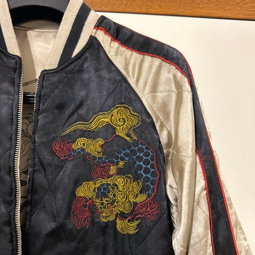 スカジャン Japanese classic script 花旅楽団リバーシブル