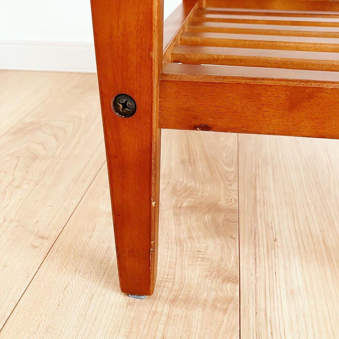 オールドカリモク　電話台　シェルフ　レトロ家具　古家具　ビンテージサイドテーブル