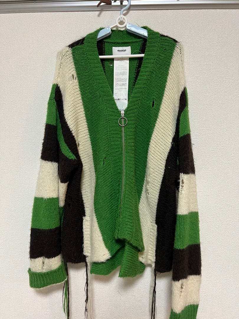 トップス doublet ZIP UP STRIPE CARDIGAN
