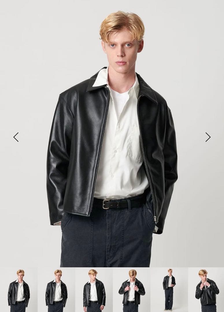 【美品】25AW ユナイテッドアローズ シープレザー ジップ ブルゾン 黒 L