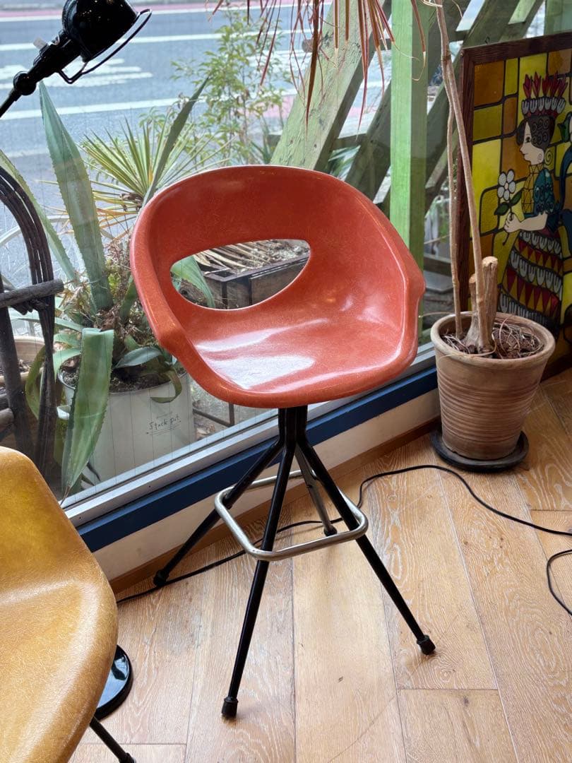◇1960s mid century◇ Joal社 オレンジ スツール ①
