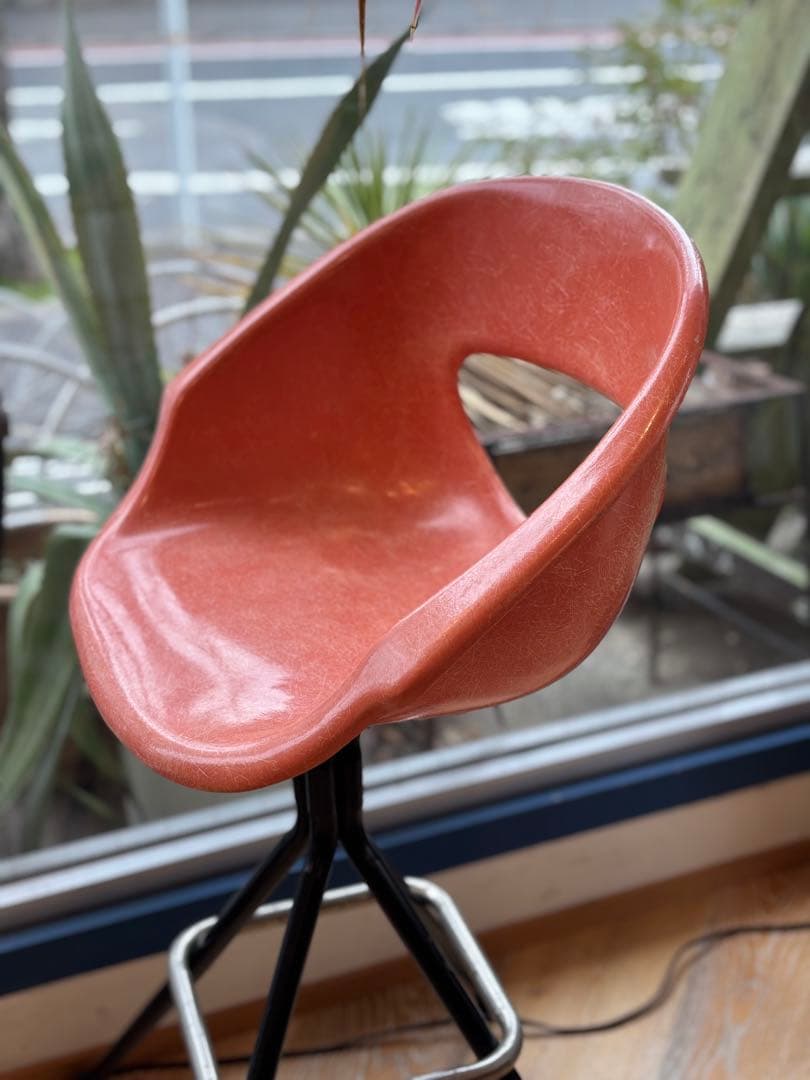 ◇1960s mid century◇ Joal社 オレンジ スツール ①