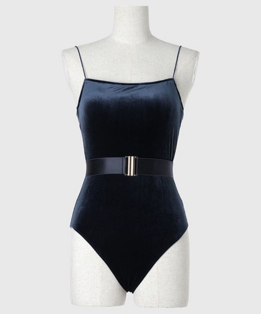 【新品未使用タグ付き】ベルテッドワンピーススウィムウェア アニュアンス ネイビー