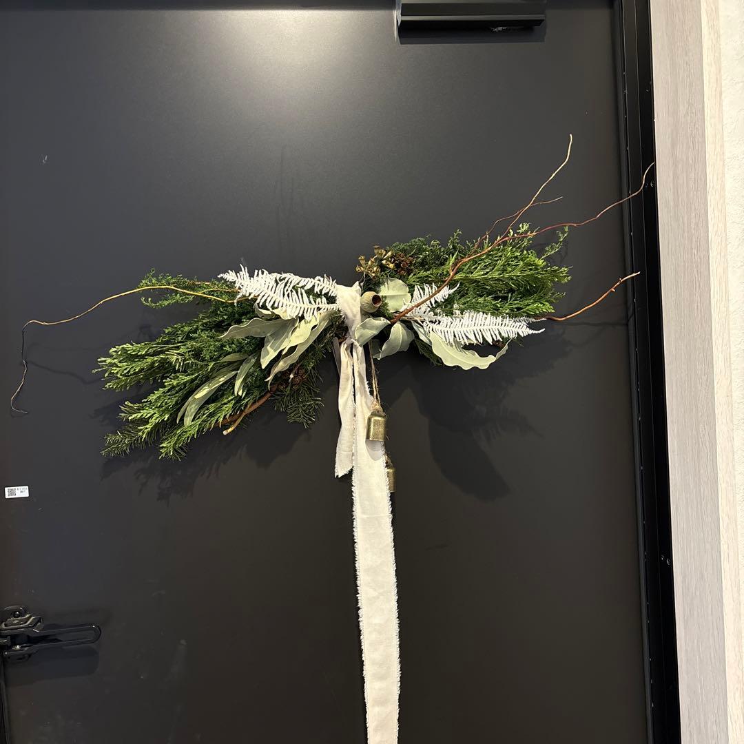 見本　クリスマス　横長スワッグ