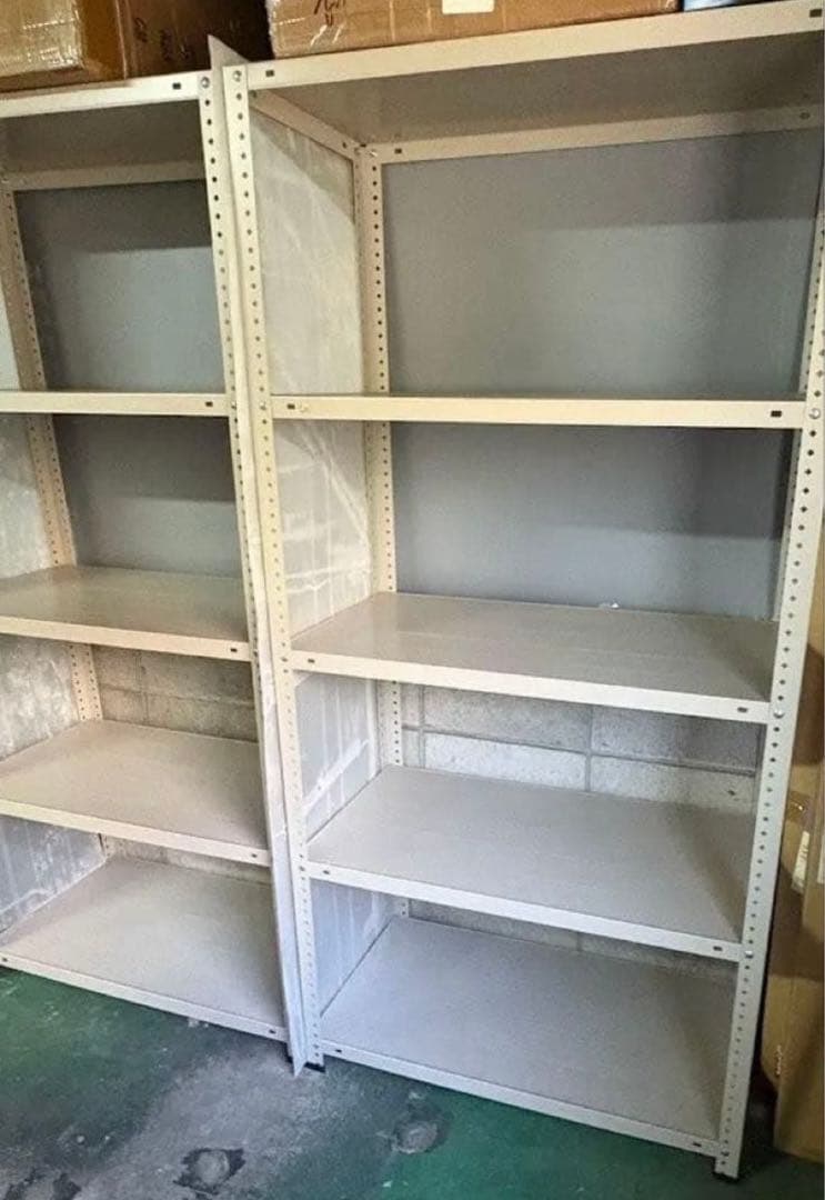 【8個セット】【引き取り限定】スチールラック ホワイト ブラック 5段【堺市】