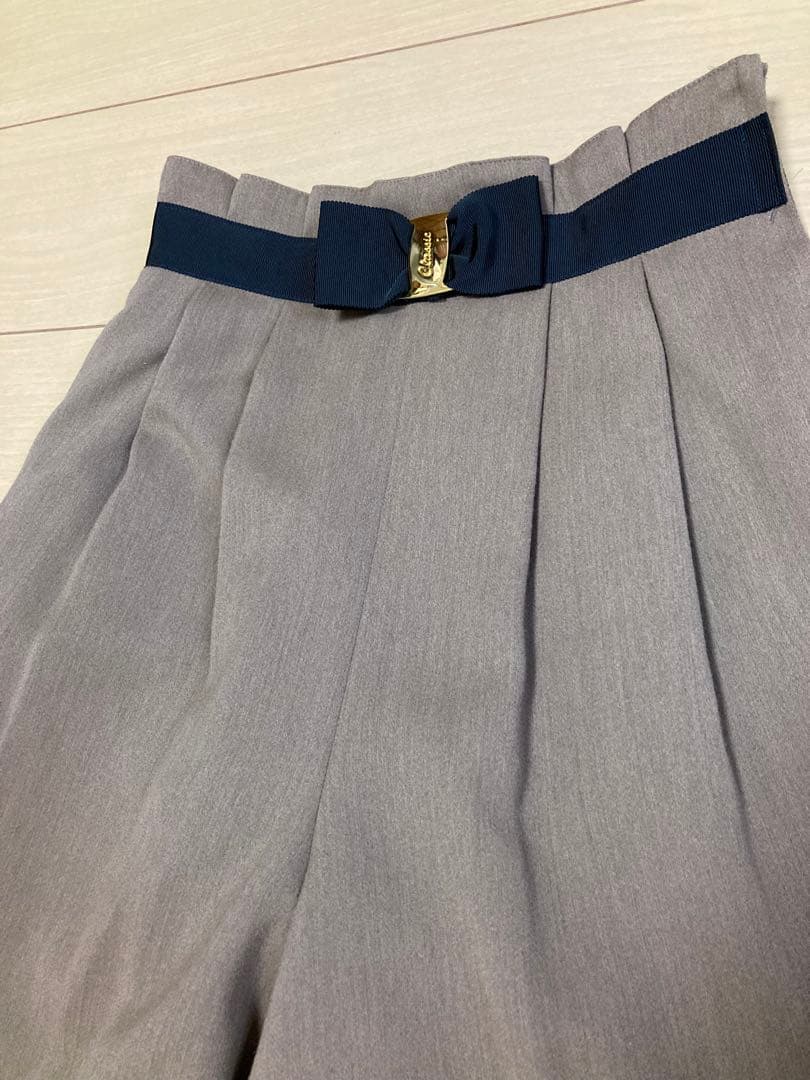 赤川英　パンツスーツ　ブラウン　リボンタイ　ウエストリボン　日本製