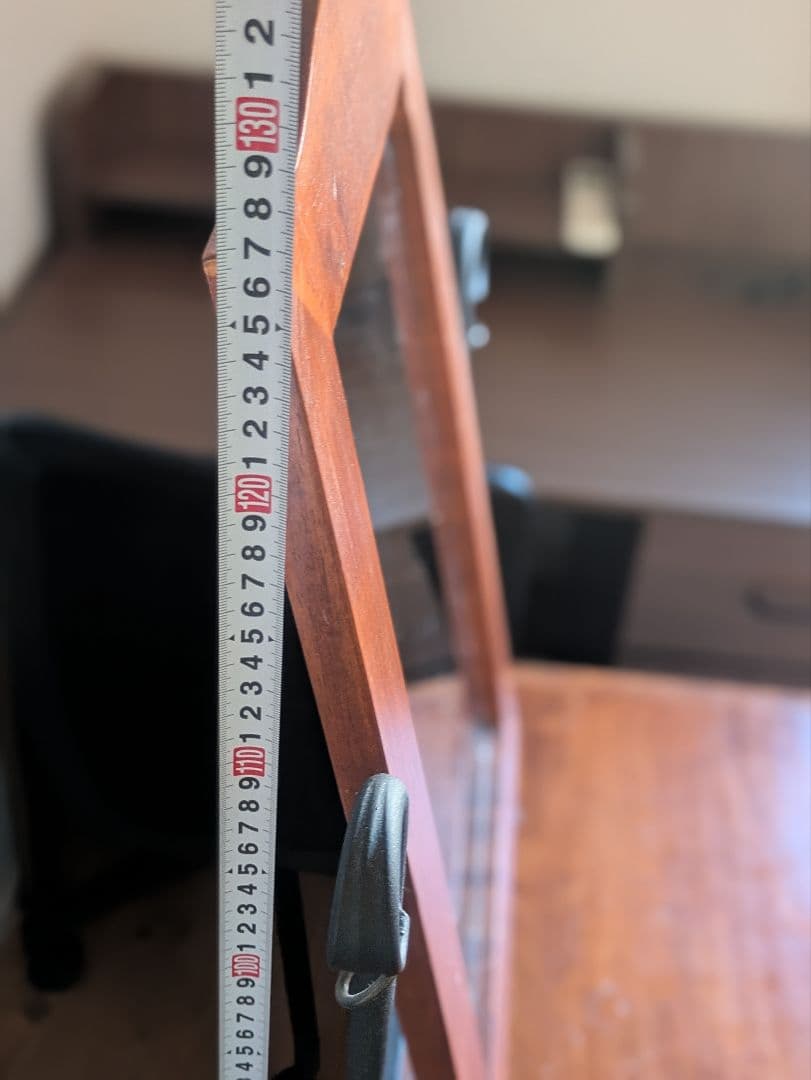 【引取り限定】木製アイアン脚ドレッサー・鏡台と椅子