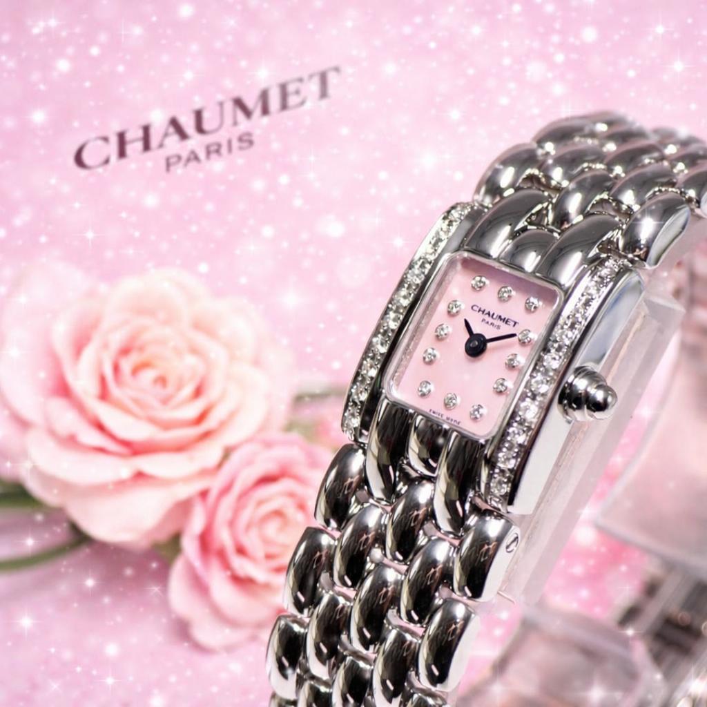 新同品 ショーメ CHAUMET ケイシス ダイヤ ピンクシェル 腕時計 574