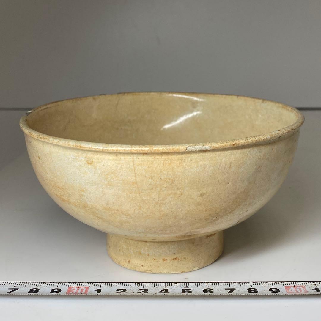 中国宋時代 宗白磁茶碗 w15cm 東キ7-1206②