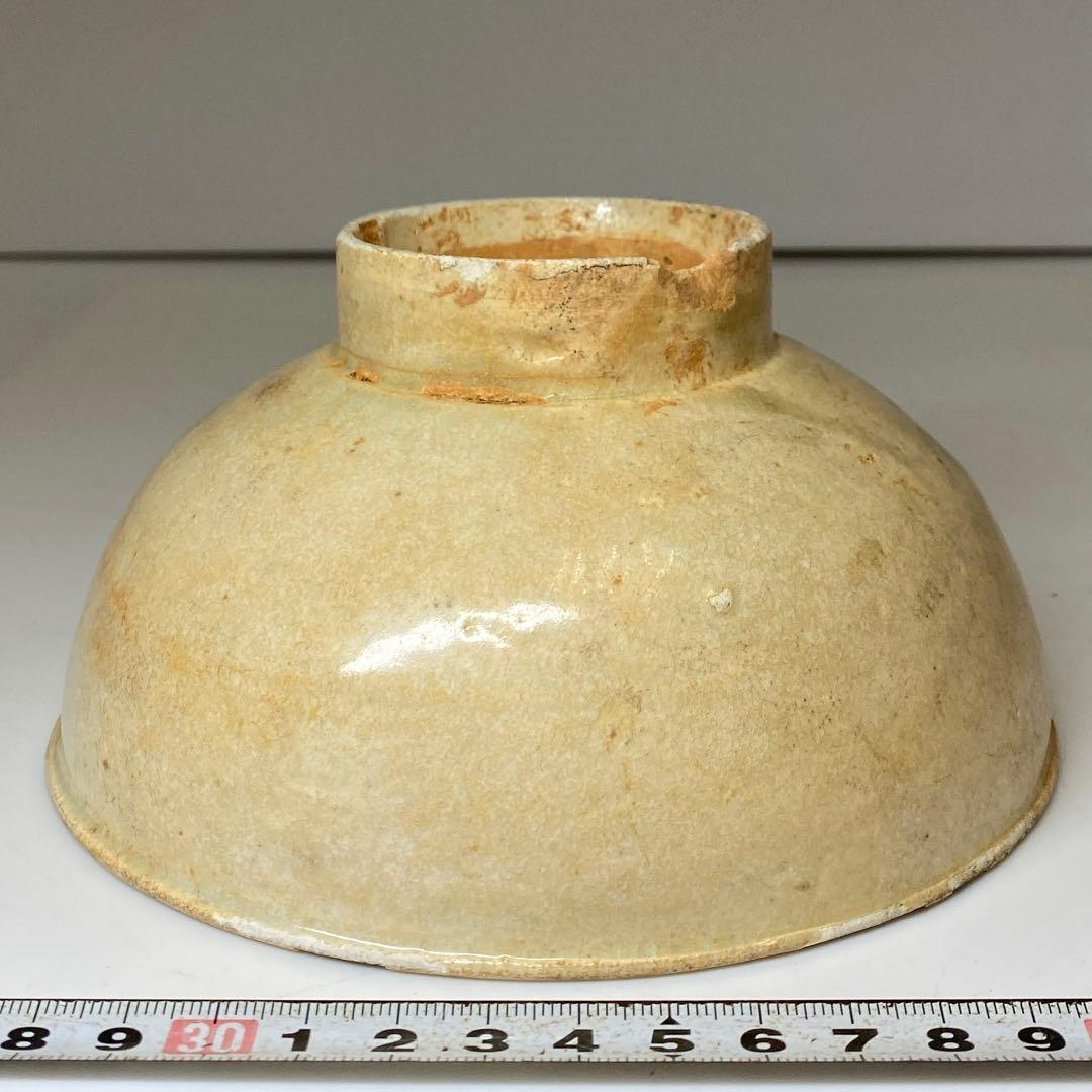 中国宋時代 宗白磁茶碗 w15cm 東キ7-1206②