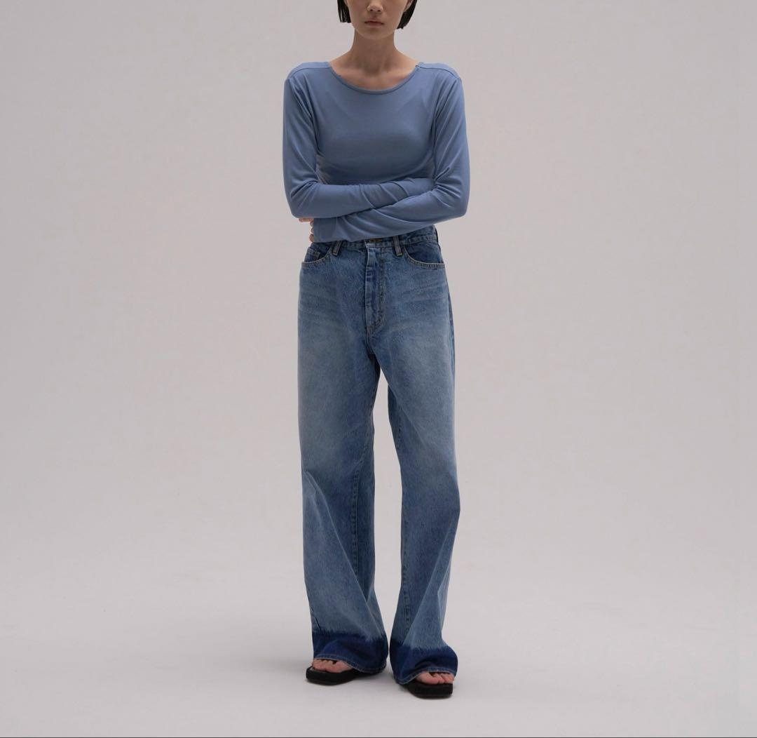 イナフライトブルー ストレートデニム ハイウエスト