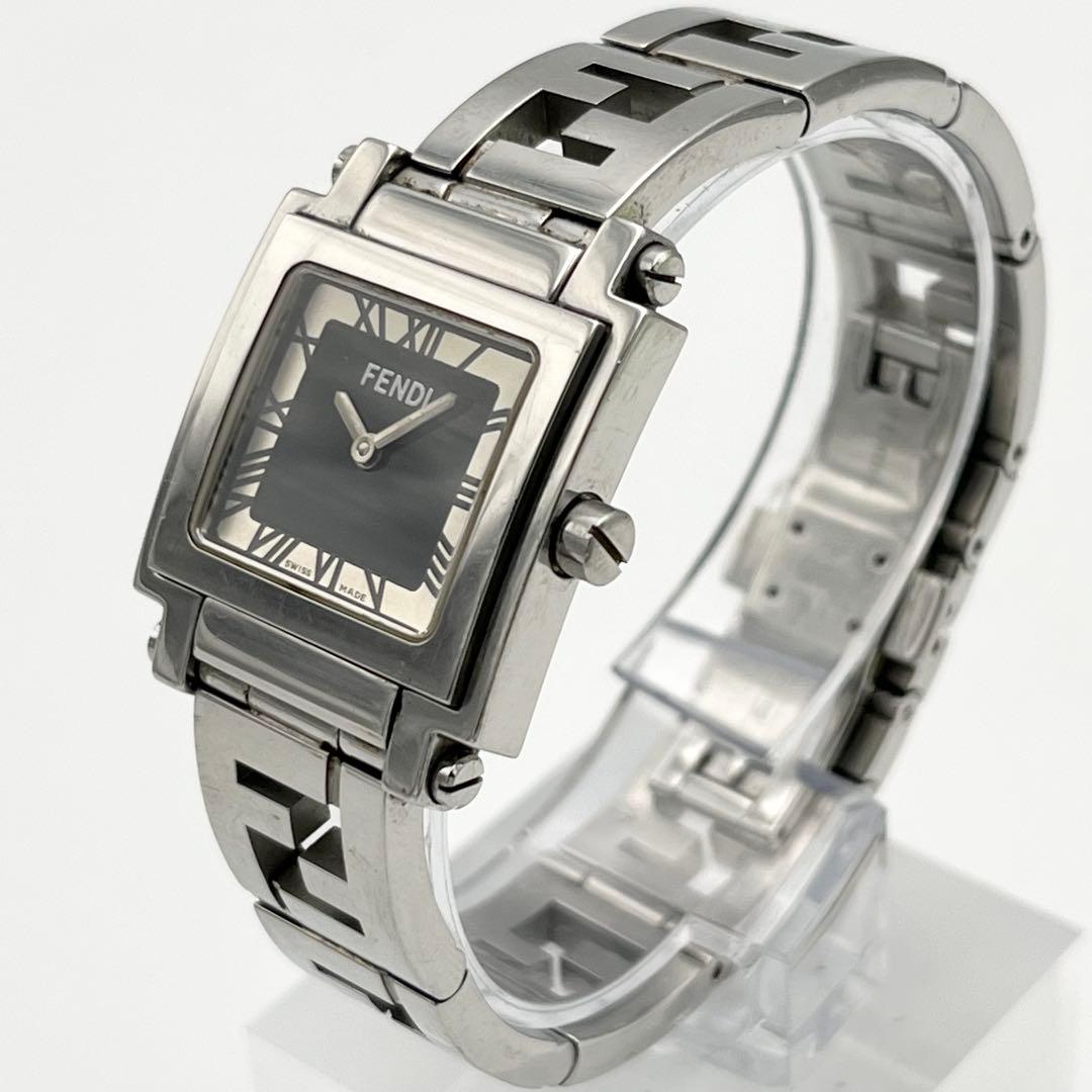 FENDI 6000L 腕時計 ブレスレット QZ スクエア オロロジ ズッカ柄