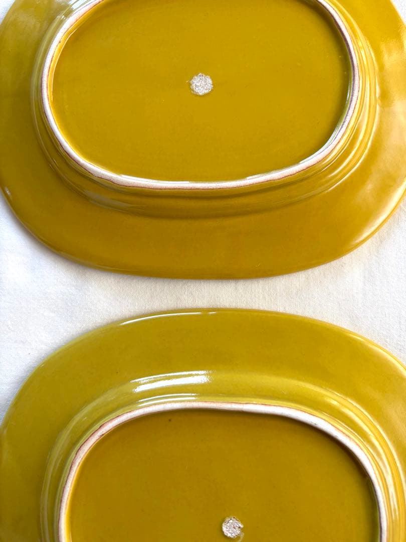 伊藤聡信 イエロー 黄色 オーバルプレート 2枚セット