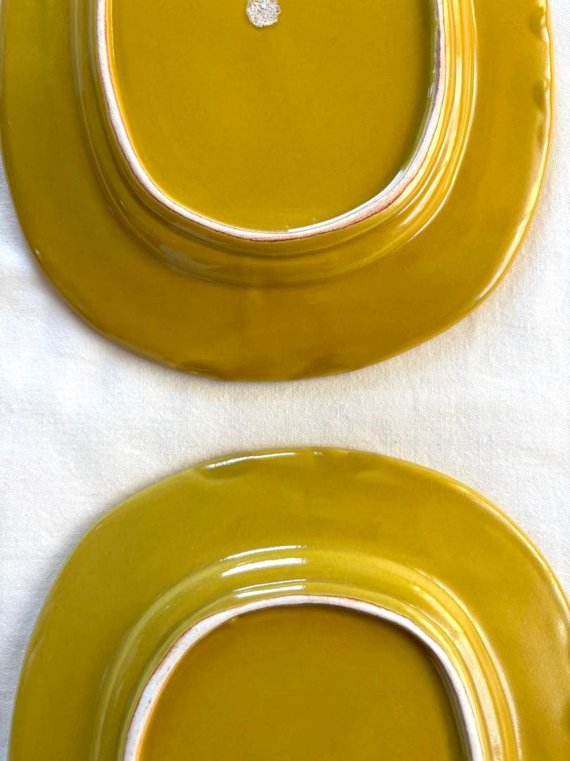 伊藤聡信 イエロー 黄色 オーバルプレート 2枚セット