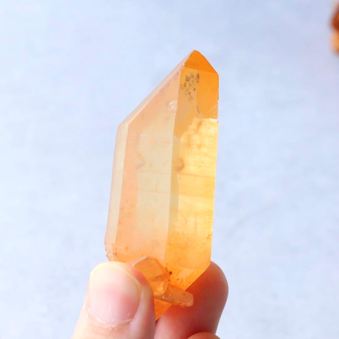 希少セルフヒールド タンジェリンクォーツ 蜜柑水晶 天然石 水晶 鉱物 一点物