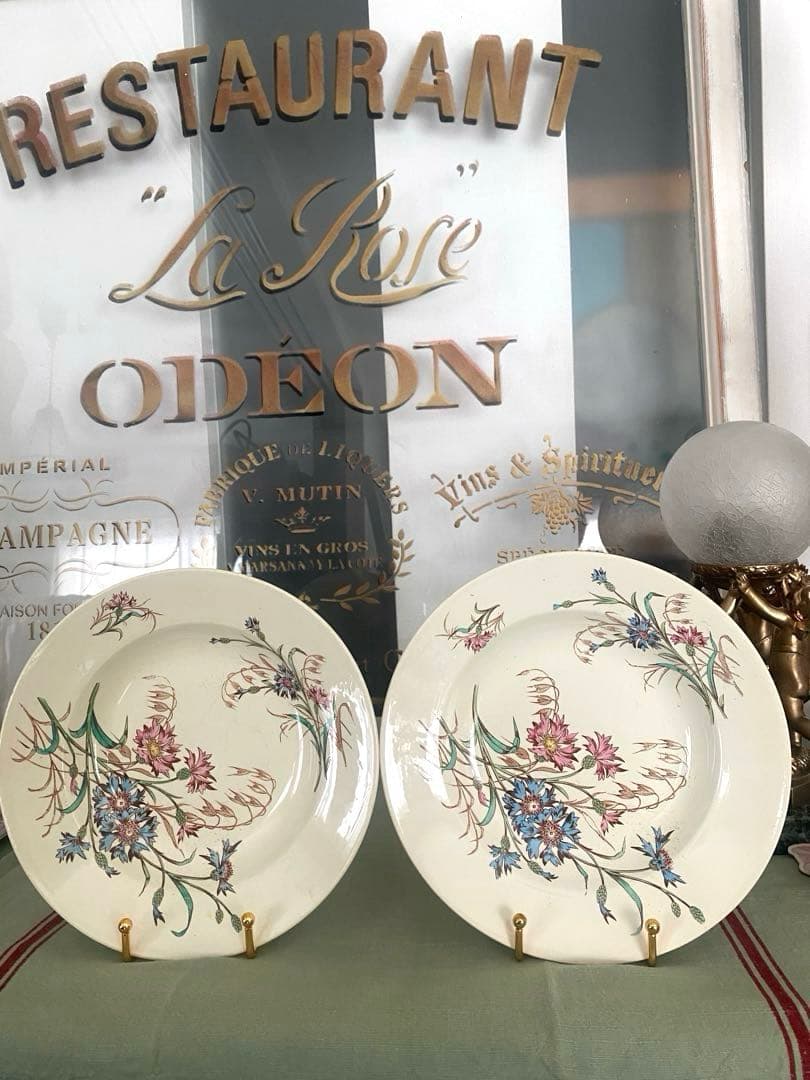 フランスアンティークLunevilleリュネヴィルBLEUET矢車菊 深皿【A】