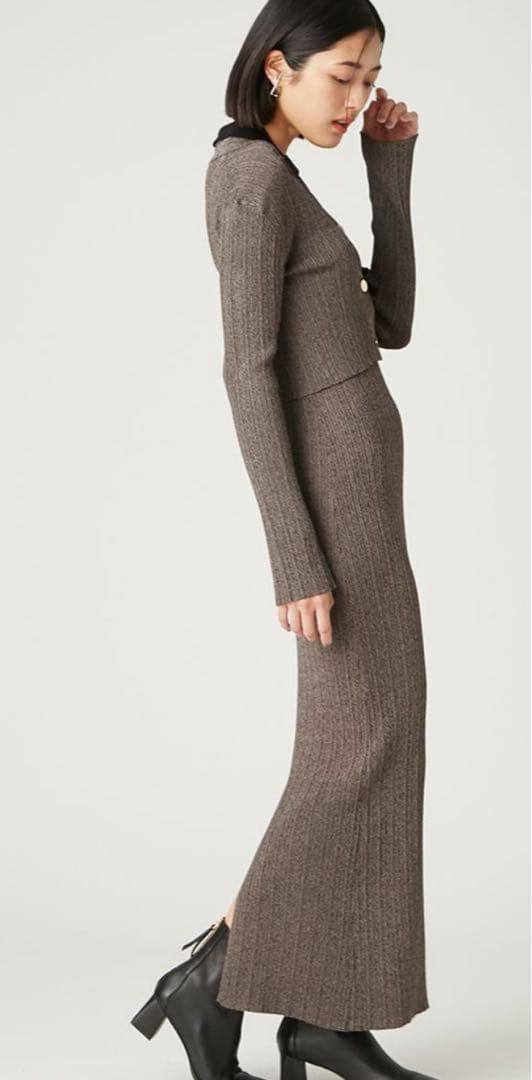 FRAY I.D ポロカラーアンサンブルリブニットワンピース