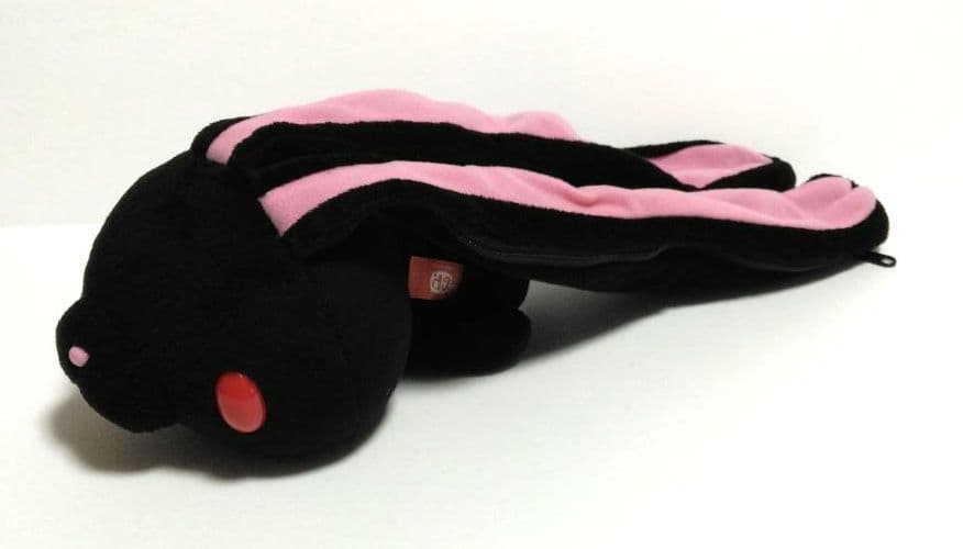 汎用うさぎ　デュアルペンポーチ　ブラック