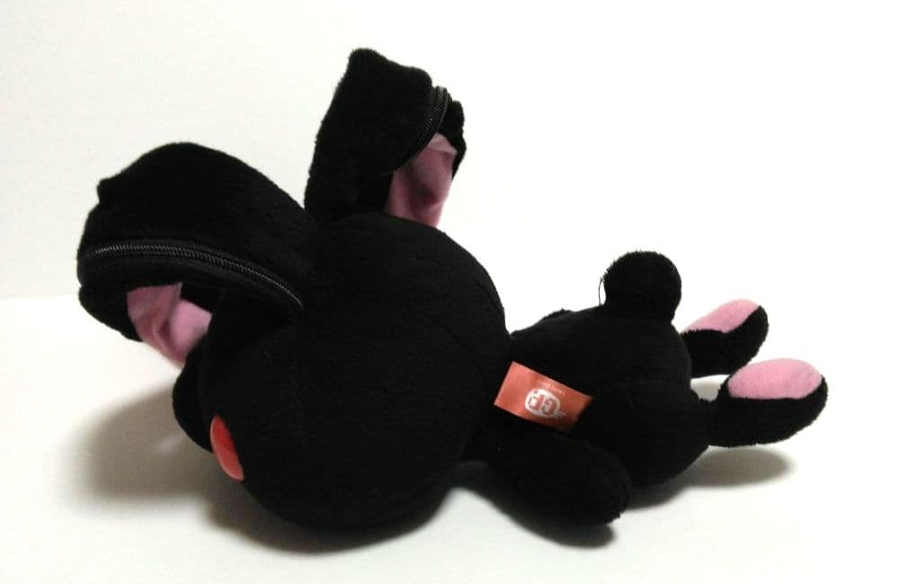 汎用うさぎ　デュアルペンポーチ　ブラック