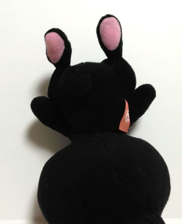 汎用うさぎ　デュアルペンポーチ　ブラック