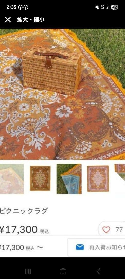 那須ファームビレッジ　ピクニックラグ