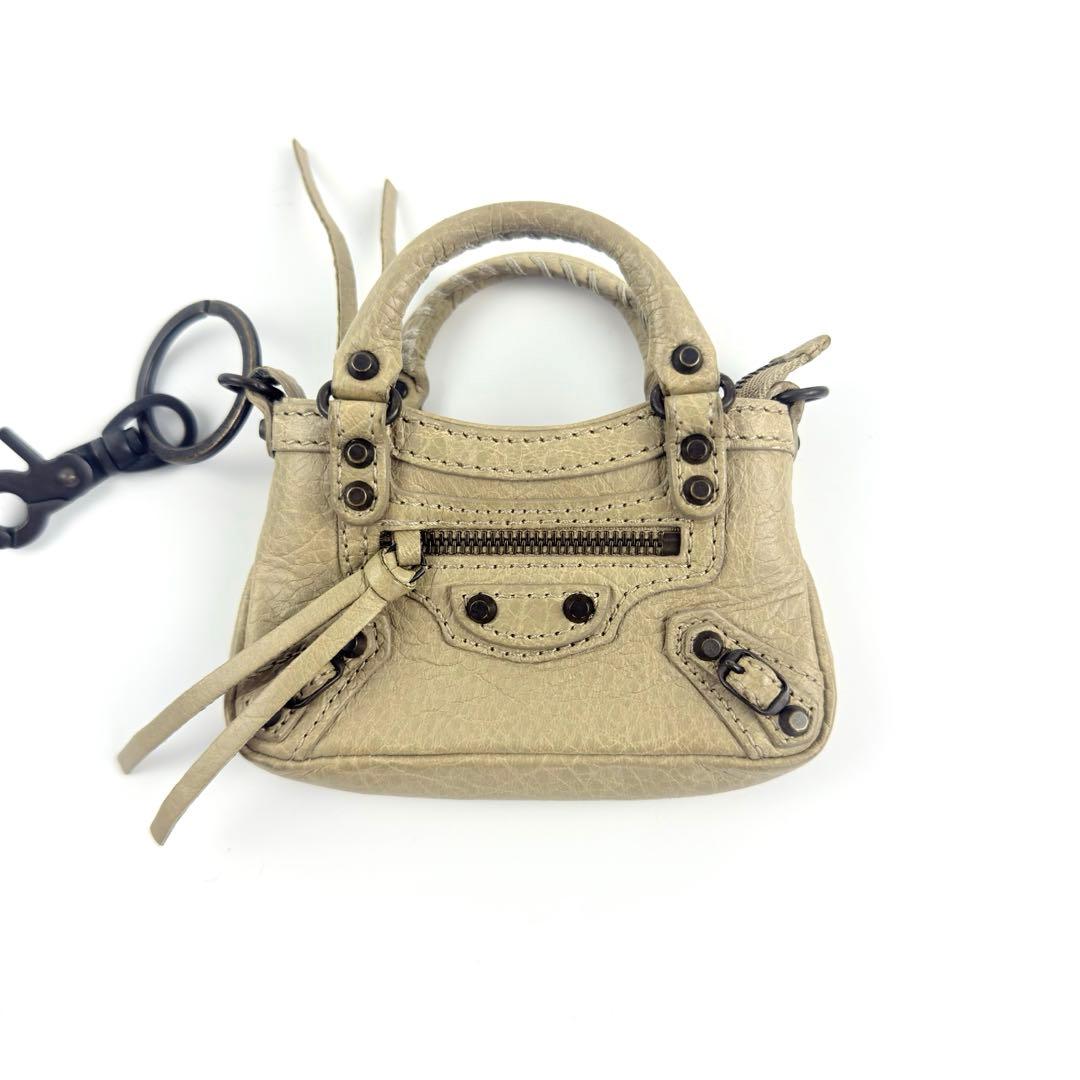 【良品】BALENCIAGA バレンシアガ シティ バッグチャーム キーリング