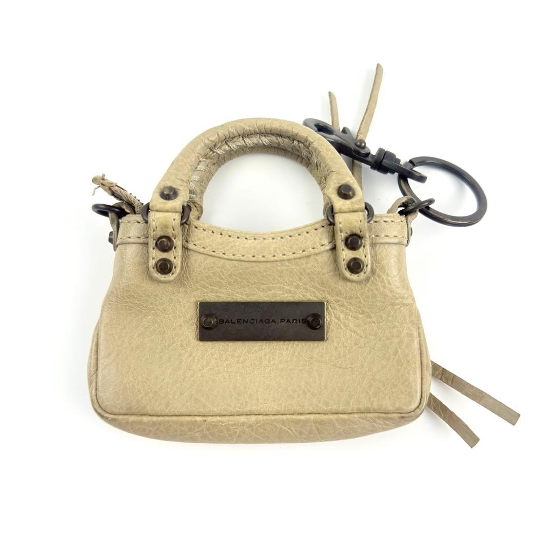 【良品】BALENCIAGA バレンシアガ シティ バッグチャーム キーリング