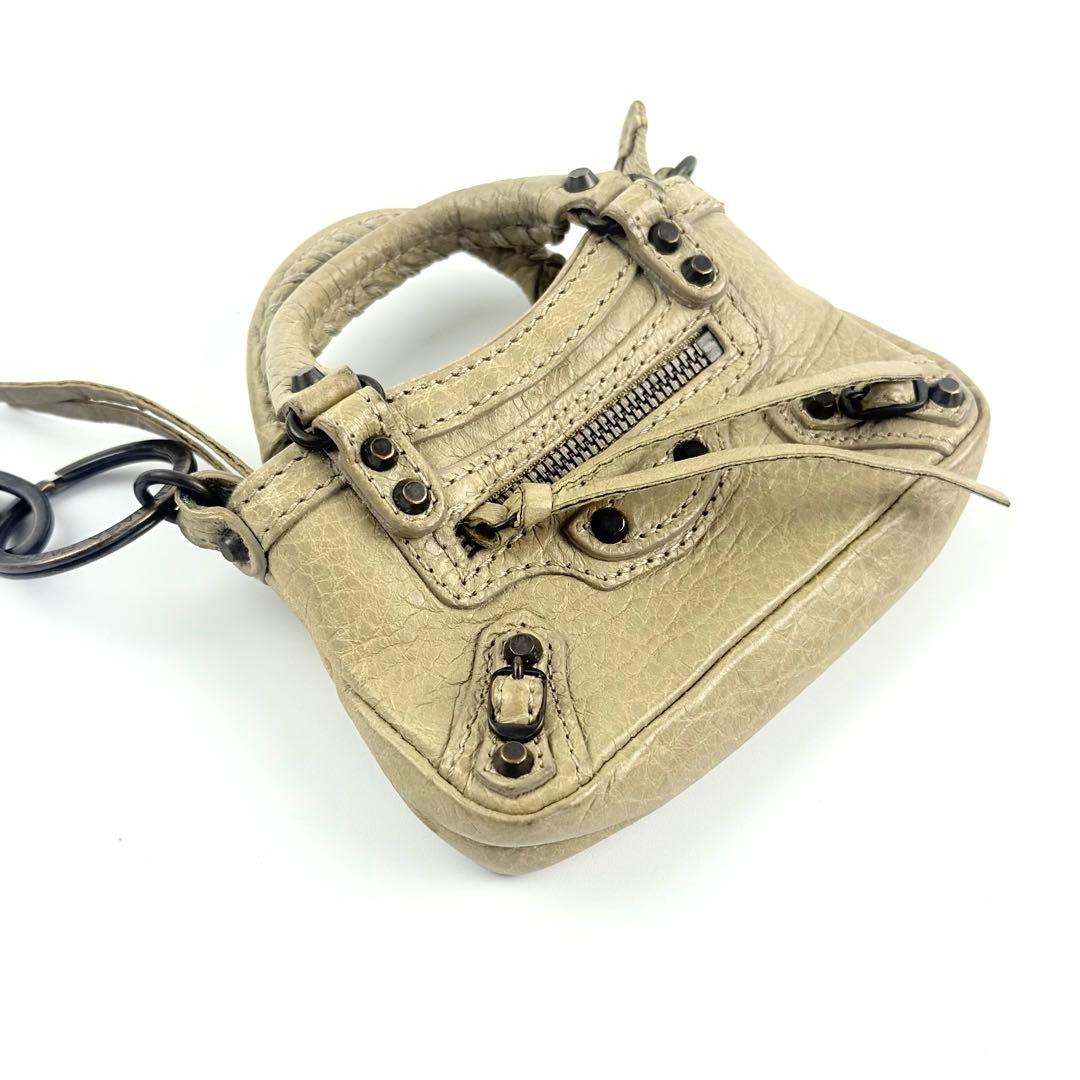 【良品】BALENCIAGA バレンシアガ シティ バッグチャーム キーリング