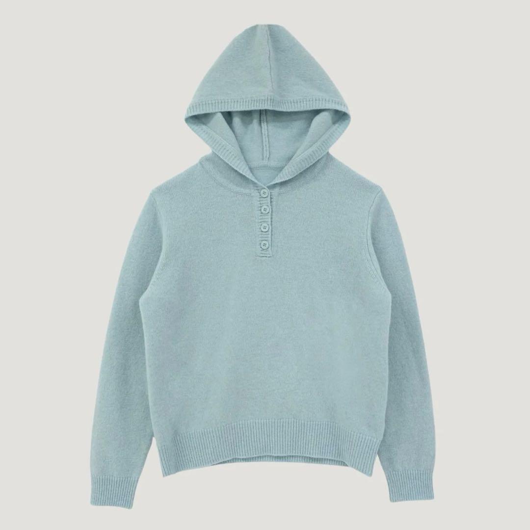 Bargiee HEARTH BUTTON KNIT BLUE ブルー