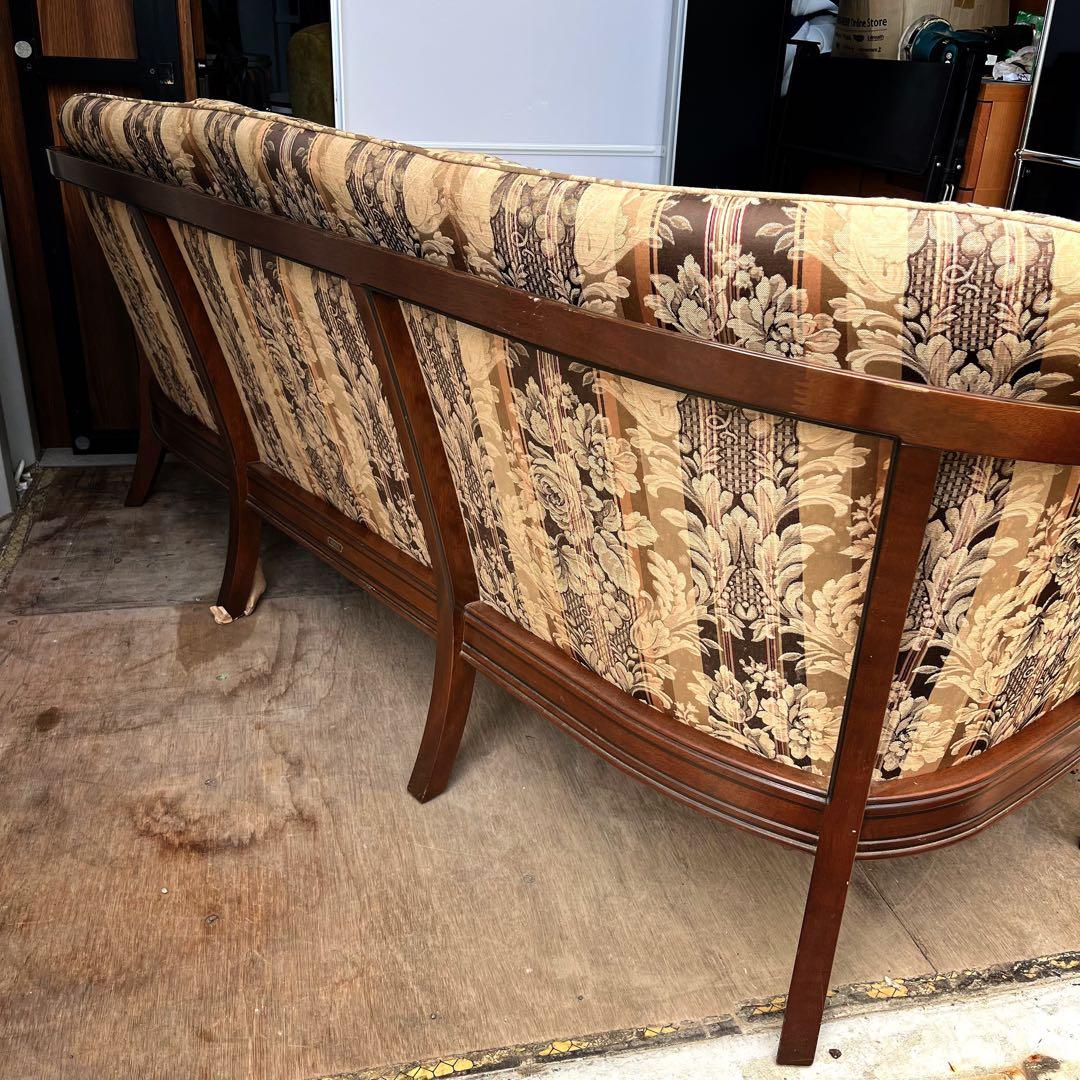 取付無料！マルニ木工地中海ロイヤル シャルル 天然木高級花柄ファブリックソファ✨