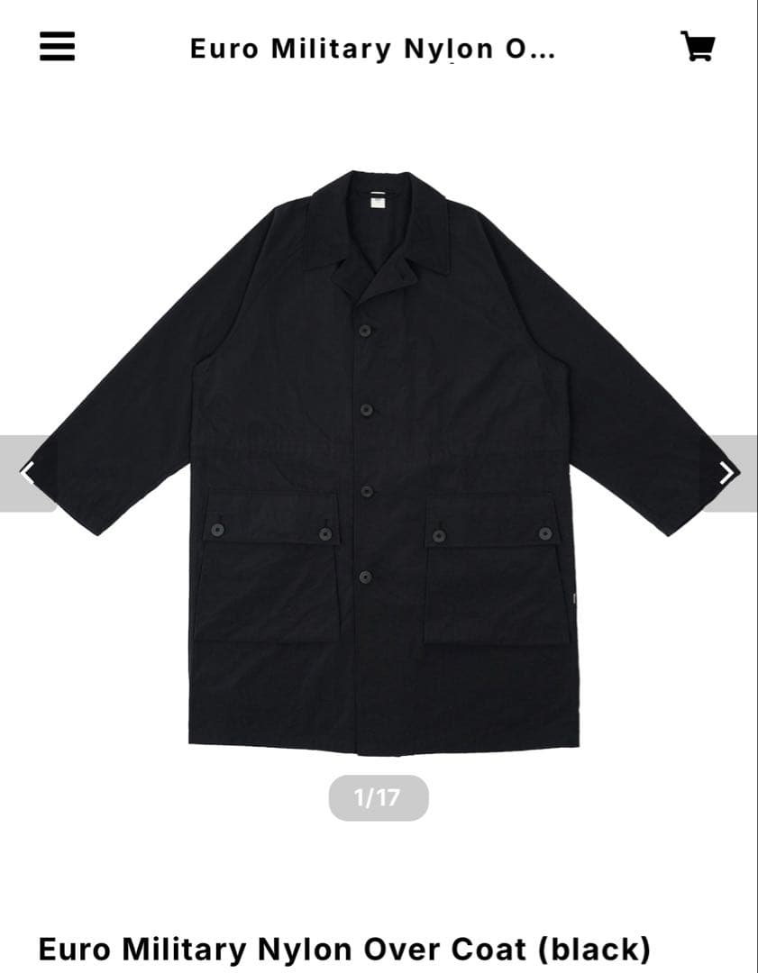 ジャケット・アウター OVY Euro Military Nylon Over Coat black