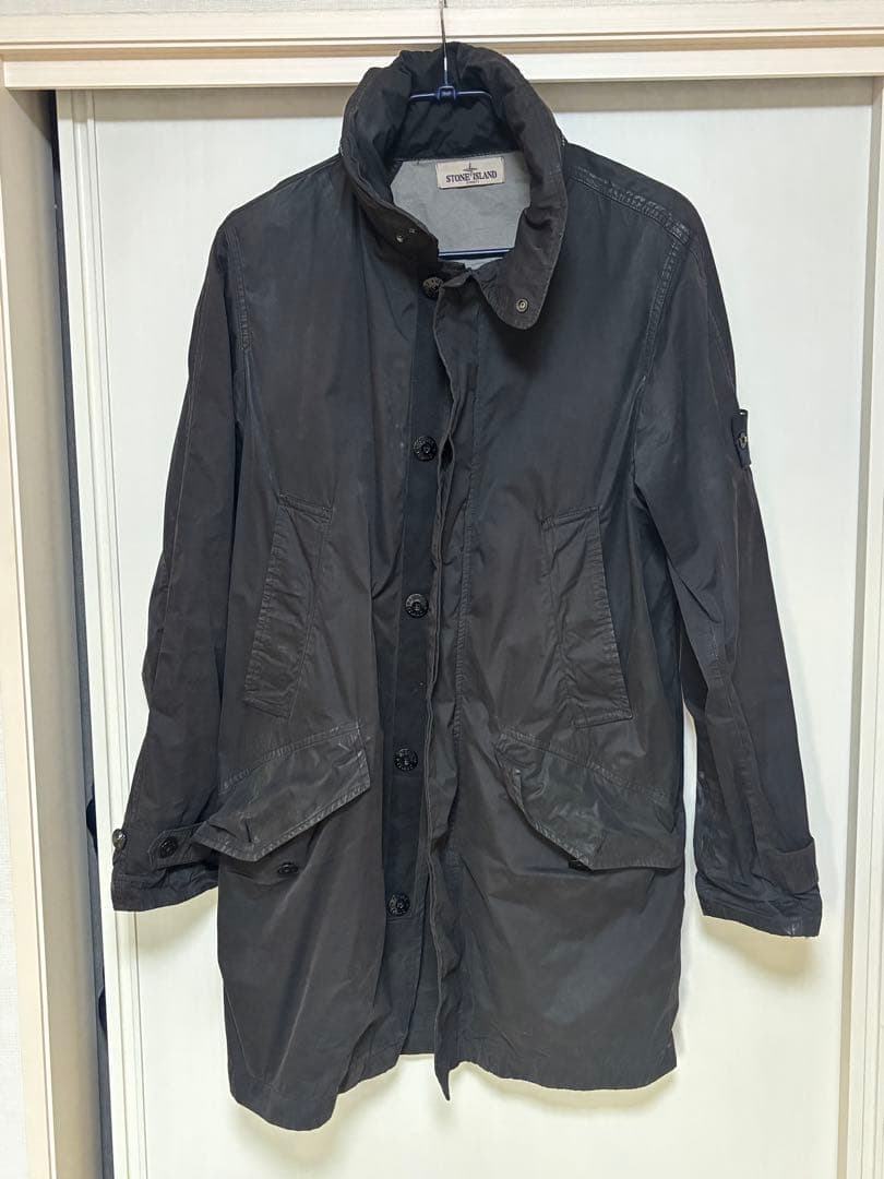 STONE  ブラック ステンカラーコート