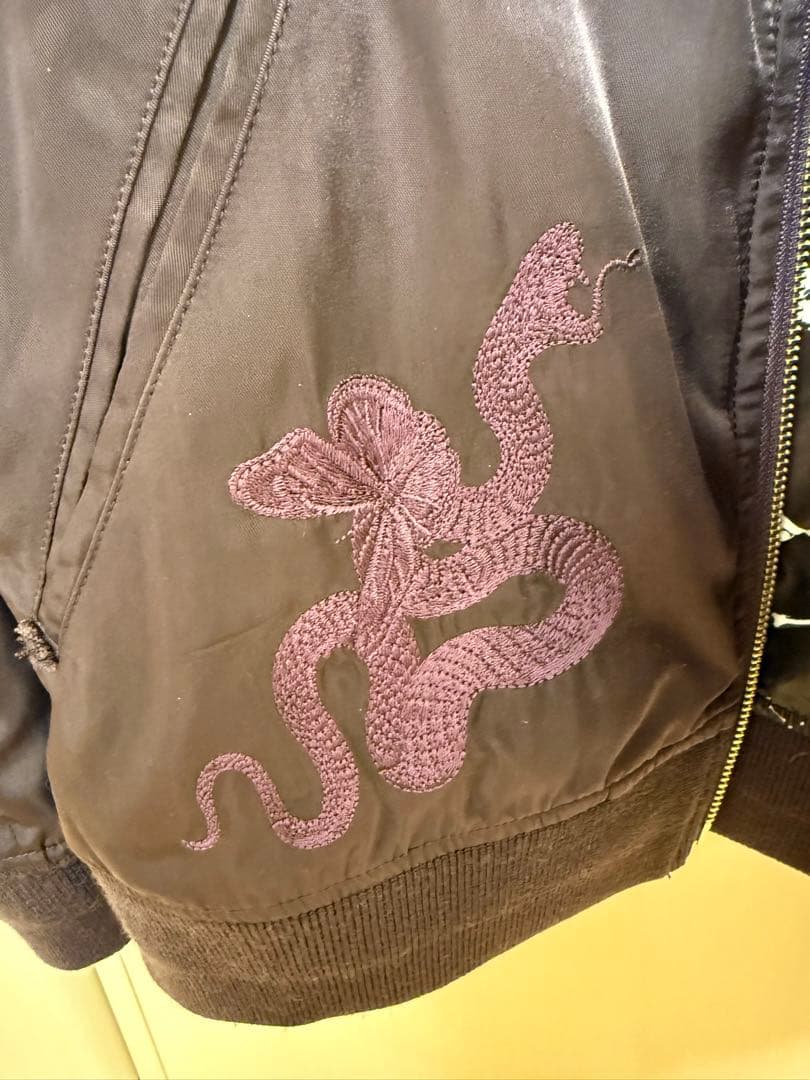 CRIMIE EMBROIDERY SOUVENIR JACKET パープル