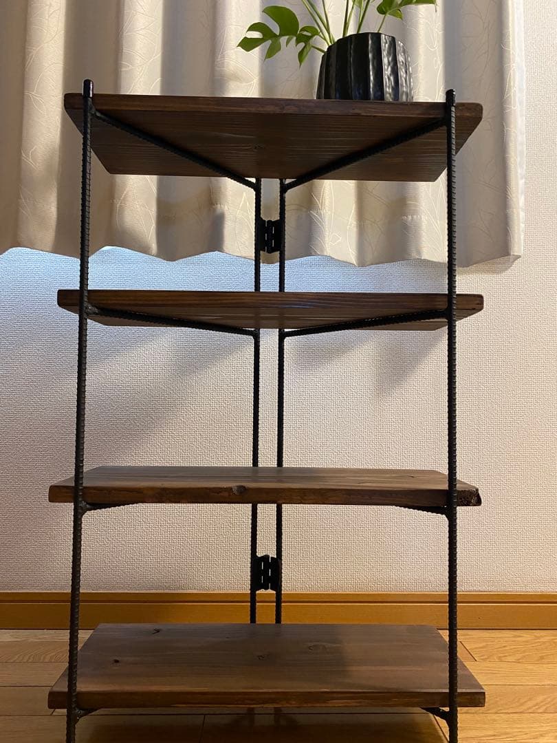 アイアン3段ラック【折りたたみラック】天板付